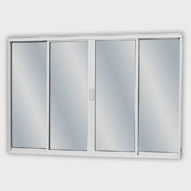 Janela de Alumínio de Correr 100x100cm 4 Folhas 2 Fixas com Vidro Mini Boreal Linha Soft mgm