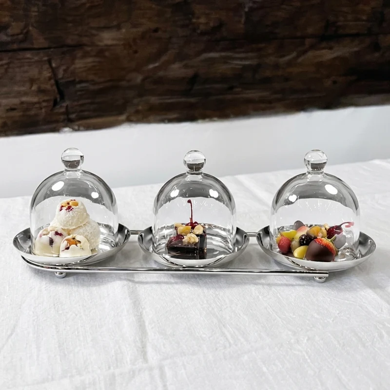 Porta Doces Triplo com Cupulas