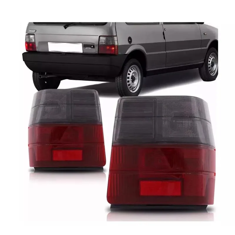 Kit Com Par De Lentes Traseira Fiat Uno Ano 1987 À 1999 Fume