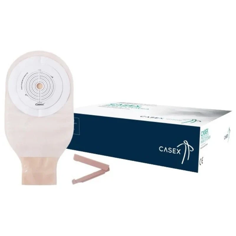 Bolsa de Colostomia Drenável Opaca 60mm Casex 1 peça caixa com 10