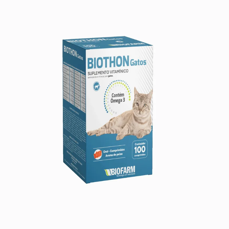 Biothon Gatos Suplemento Vitamínico 100 Comp Biofarm