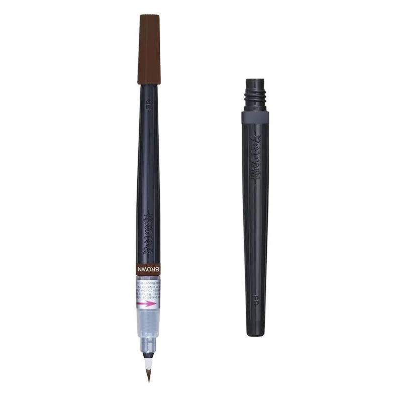 Caneta Brush Pentel Aquarela + Refil Marrom