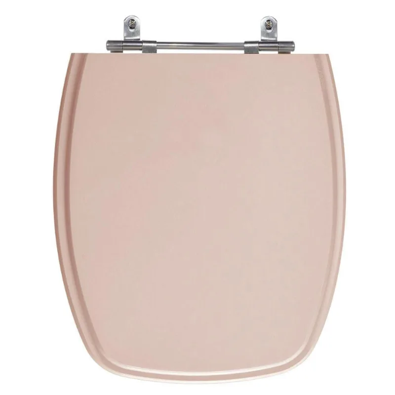 Assento Laqueado Stylus Rosa Coral Tampa Vaso Celite Em Mdf