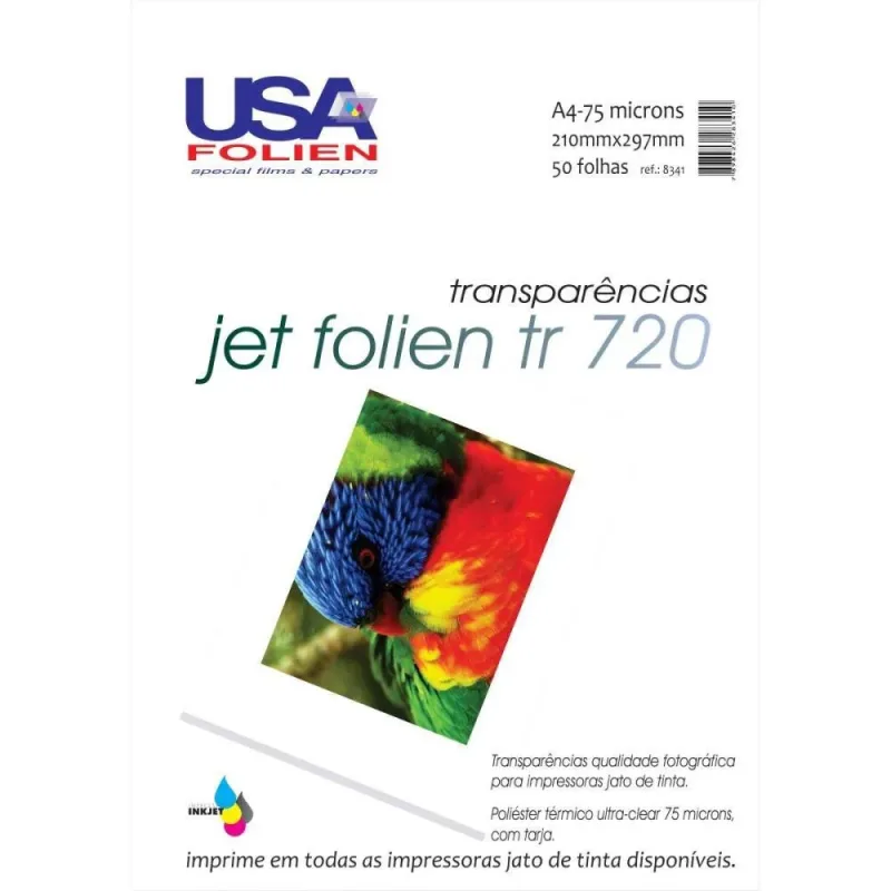 Transparencia INKJET JET Folien A4 75MC Tarja Remov