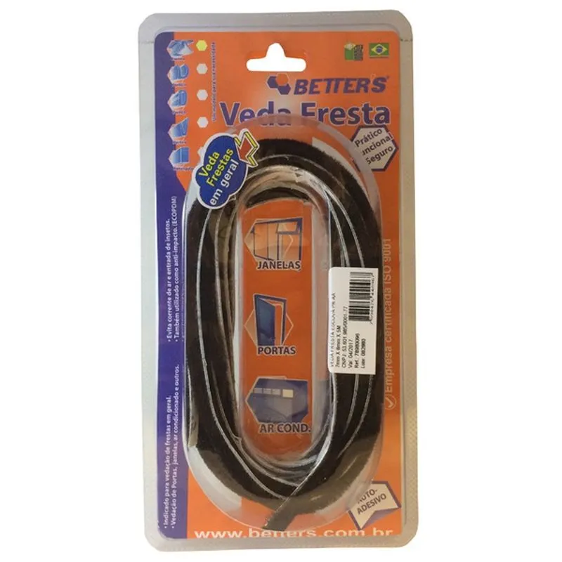 Veda Fresta Betters Escova Preto 7mm x 8mm x 5M
