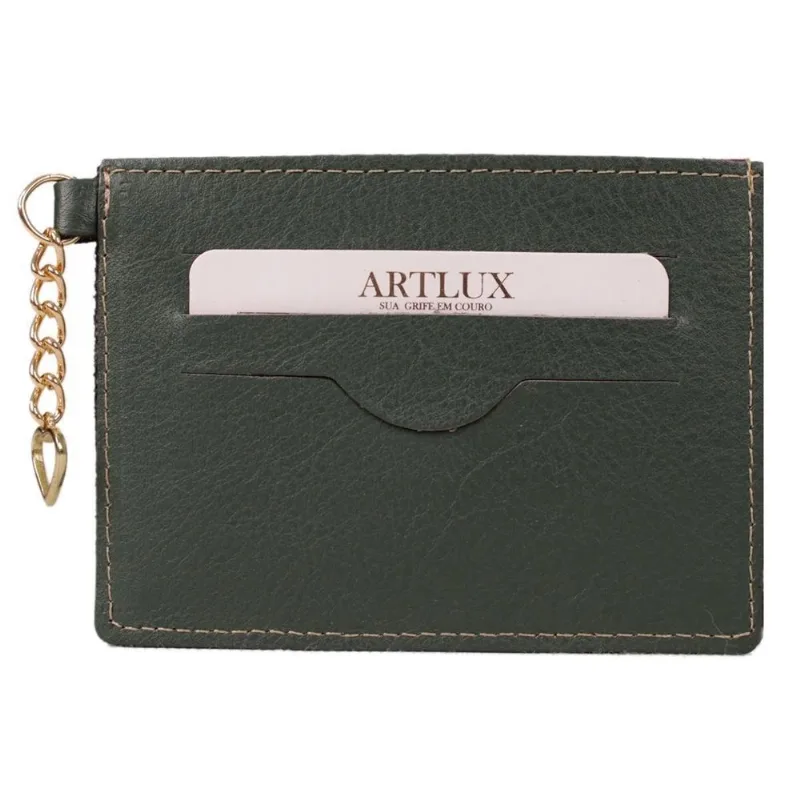 Porta Documentos Feminino Em Couro Artlux 3013 - Verde