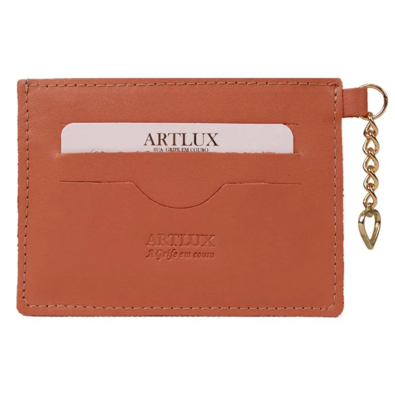 Porta Documentos Feminino Em Couro Artlux 3013 - Coral