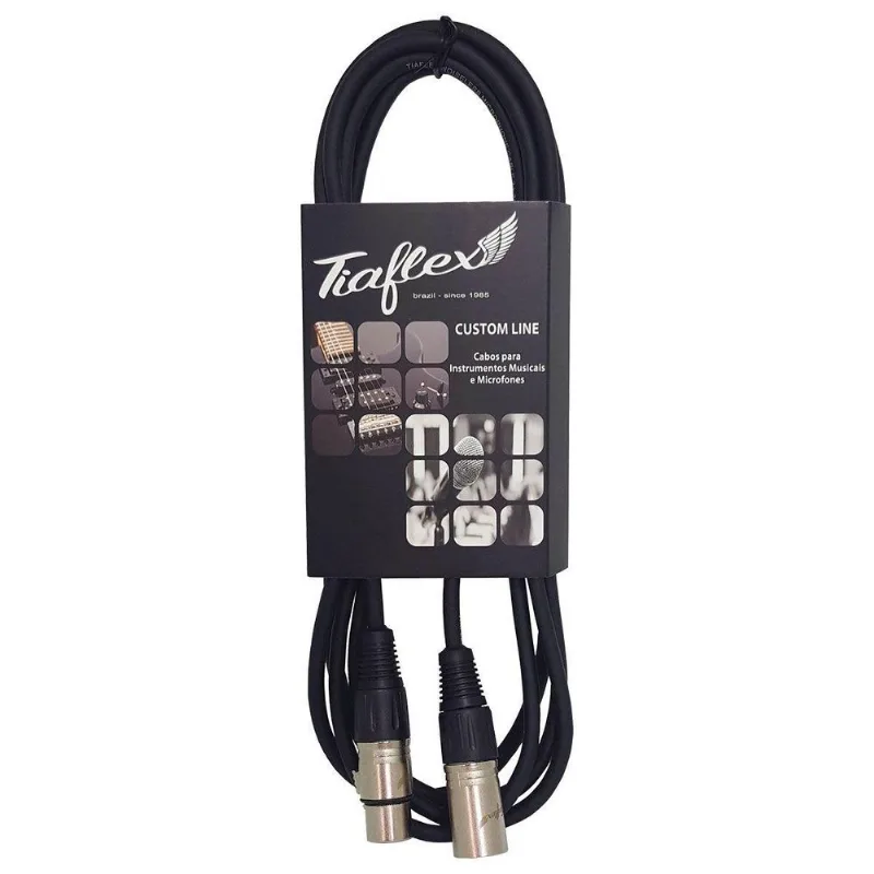 Cabo Microfone 6mm Xlr/xlr Preto 5 Metros