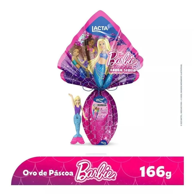 Ovo De Páscoa Barbie Lacta 166g Vem Sereia Edição 2023