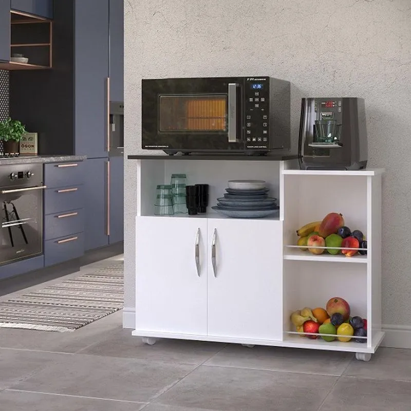 Fruteira Balcão De Cozinha Suporte Microondas 4 Rodinhas
