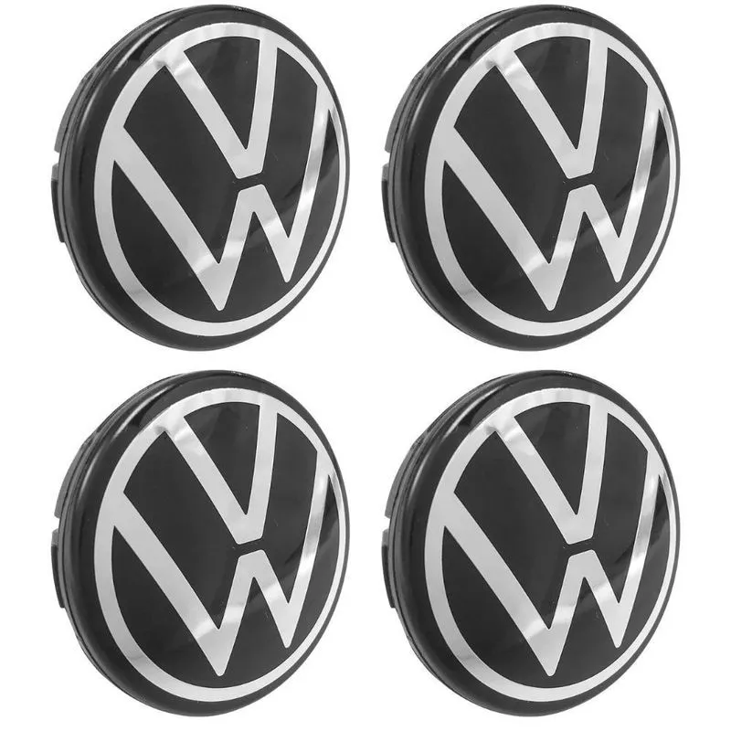 Sub Calota 55mm Vw Nivus T-cross Preto Abs 4 Peças