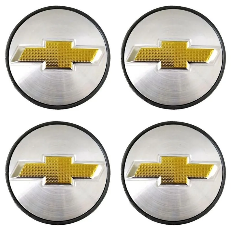 Sub Calota 55mm Gm Chevrolet Etiqueta Cromada 4 Peças
