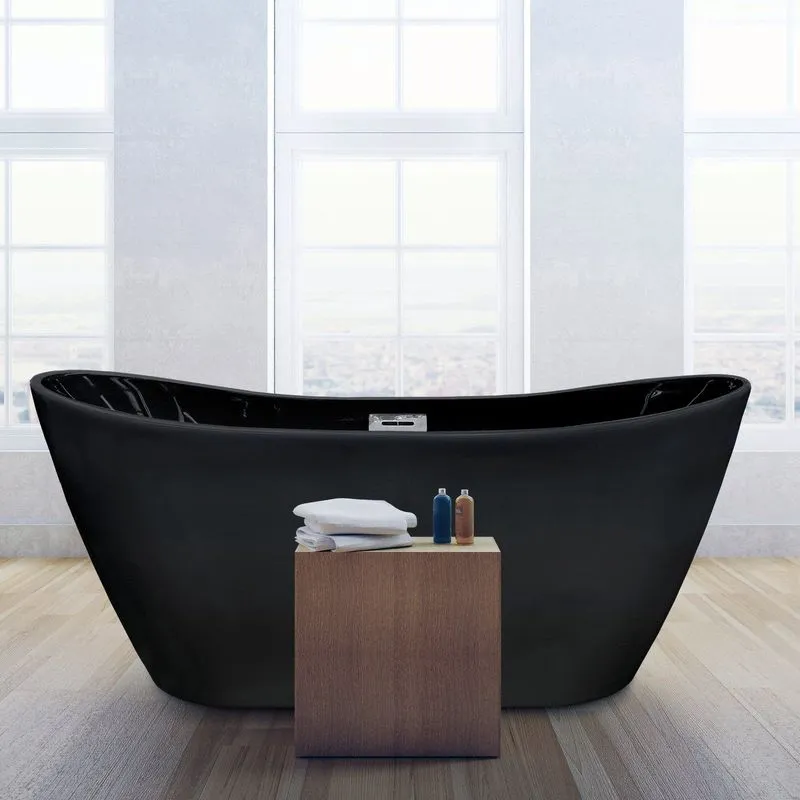 Banheira De Imersão 160cmx75cm Mavie Ouro Fino Preto Preto
