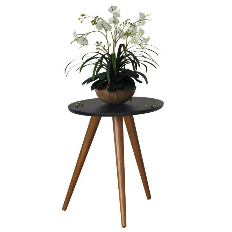 Mesa Lateral Sorelle com Pes Palito Hb Moveis Preto