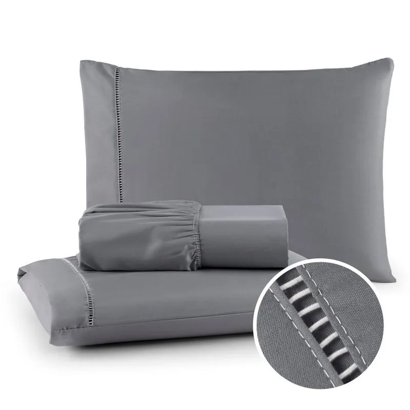 Roupa de Cama 400 Fios Casal 3 Peças Ponto Palito