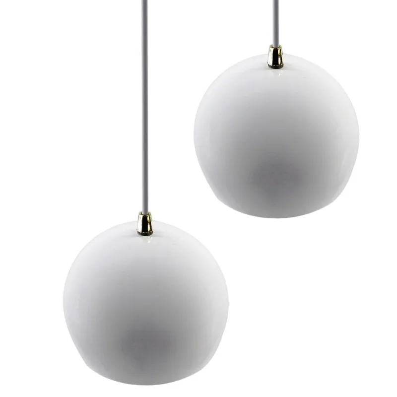 Pendente bola branco/dourado /2 3002