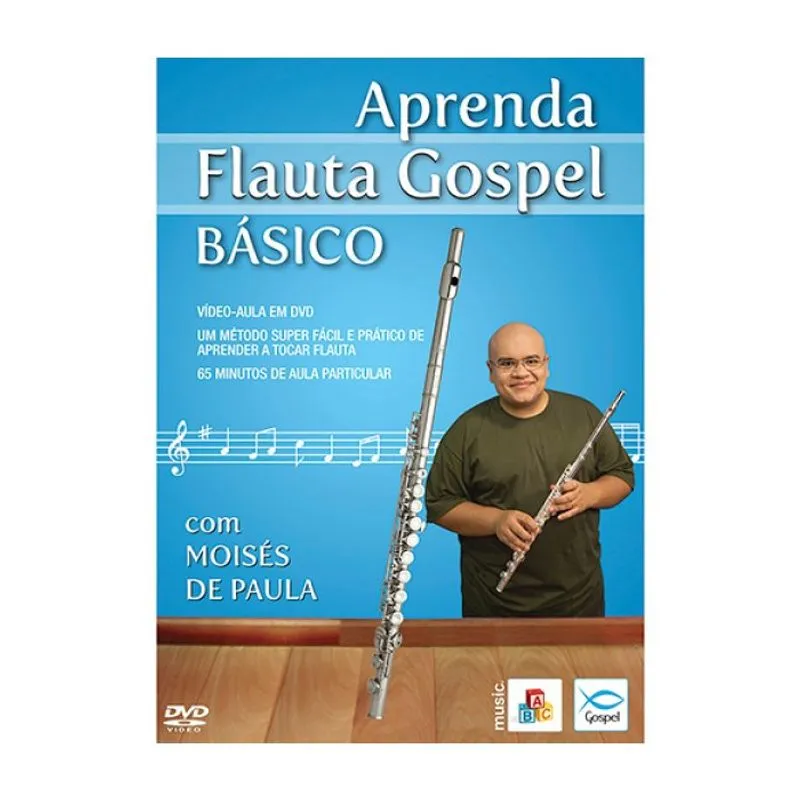 Dvd aula gospel flauta basico music abc