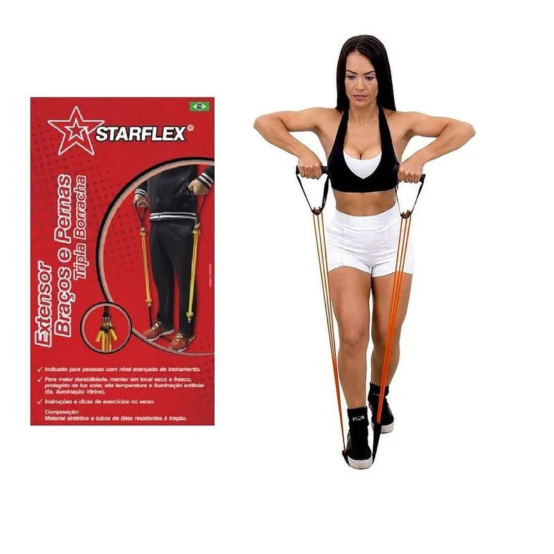 Extensor Elastico Triplo / Exercicios Funcional Bracos E Pernas Forte