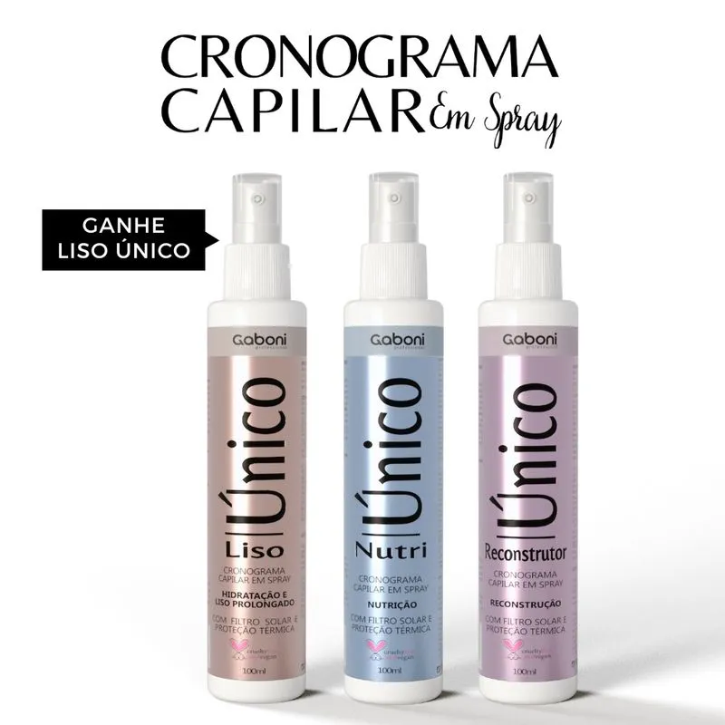 Kit Cronograma Capilar em Spray - Hidratação, Nutrição e Reconstrução - Gaboni Professional