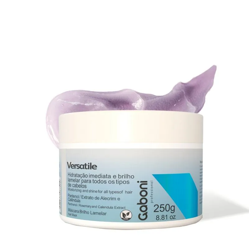 Máscara Hidratação Imediata e Brilho Lamelar 250ml Versatile Gaboni