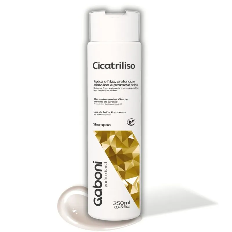 Shampoo Antifrizz/Efeito liso Pós Progressiva Cicatriliso 250ml Gaboni