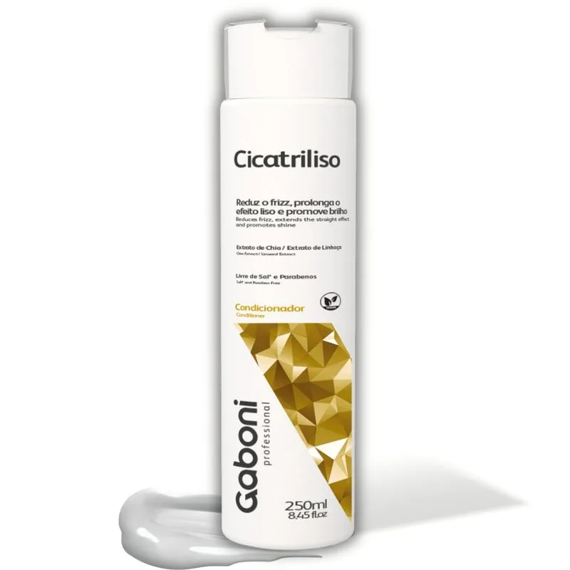 Condicionador Antifrizz/Efeito Liso Pós Progressiva Cicatriliso 250ml Gaboni