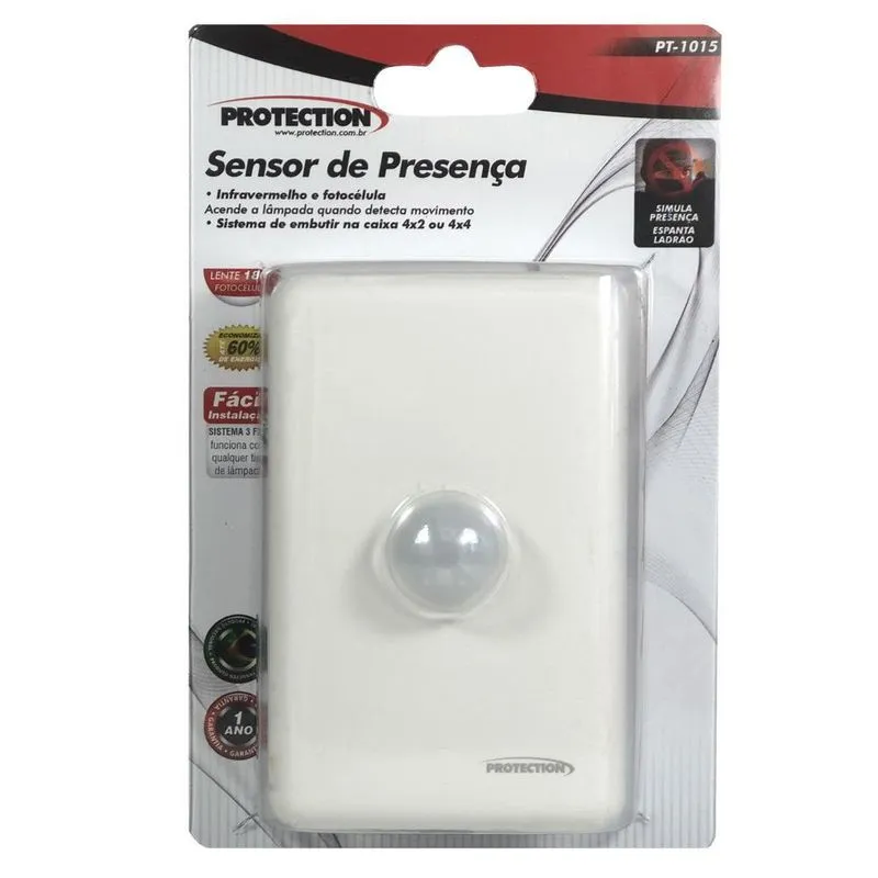Kit 10 Sensor De Presença Com Fotocélula Lente 180º Embutir