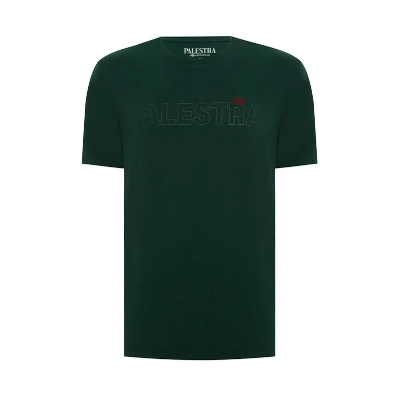 T-Shirt Manga Curta Estampada - Verde Escuro - P