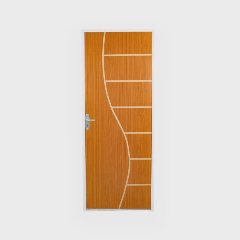 Kit Porta de Madeira Decorada 215x75cm com Batente de Aço 6cm Cantareira mgm
