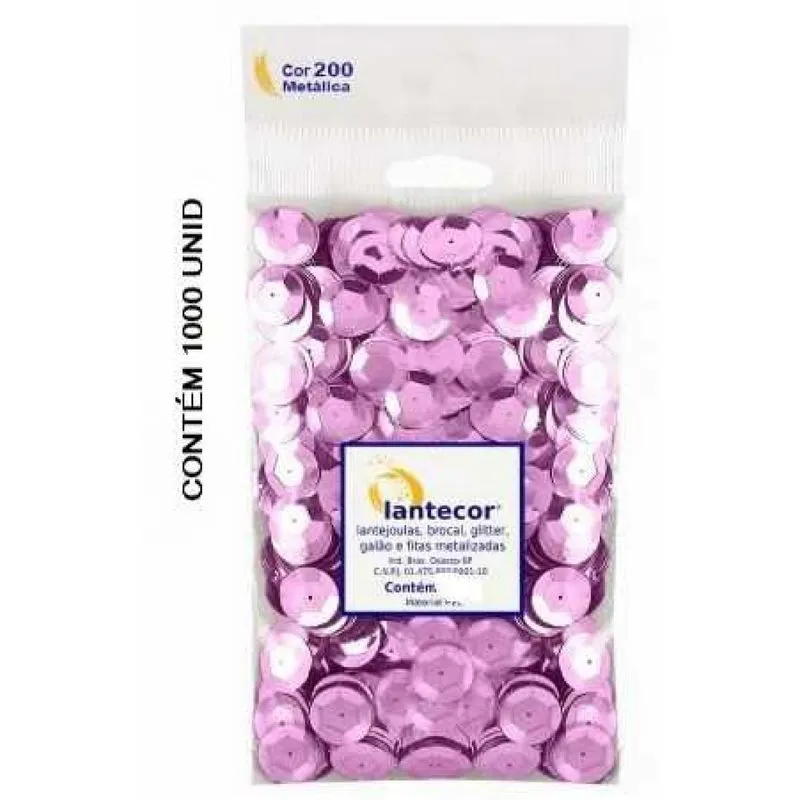 Lantejoula Metalizada Rosa 8mm C/1000un Lantecor