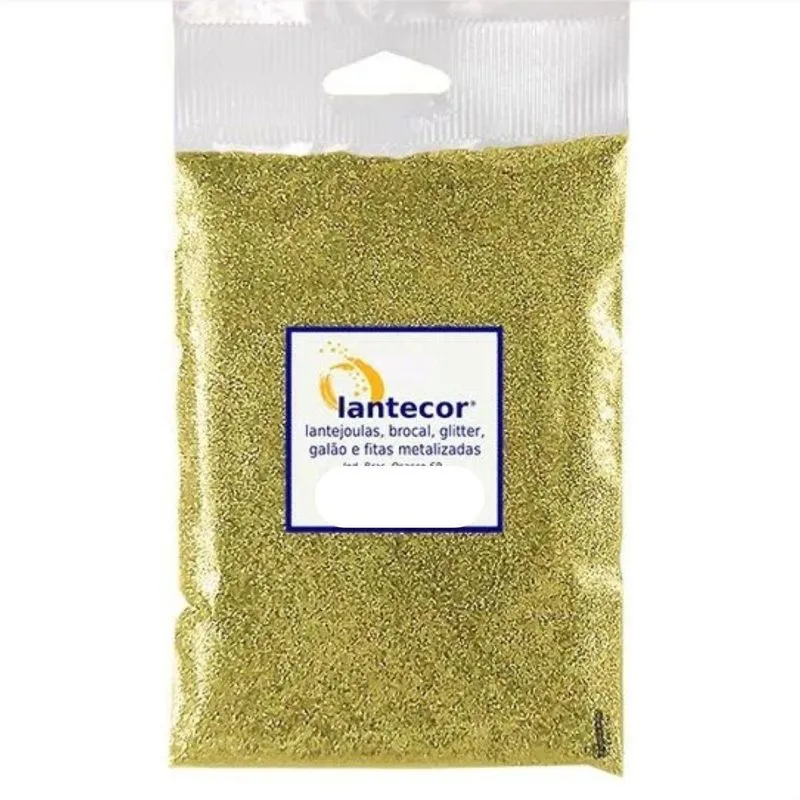 Brocal Metalizado Cor Dourado Ouro Pacote 500g Artesanato