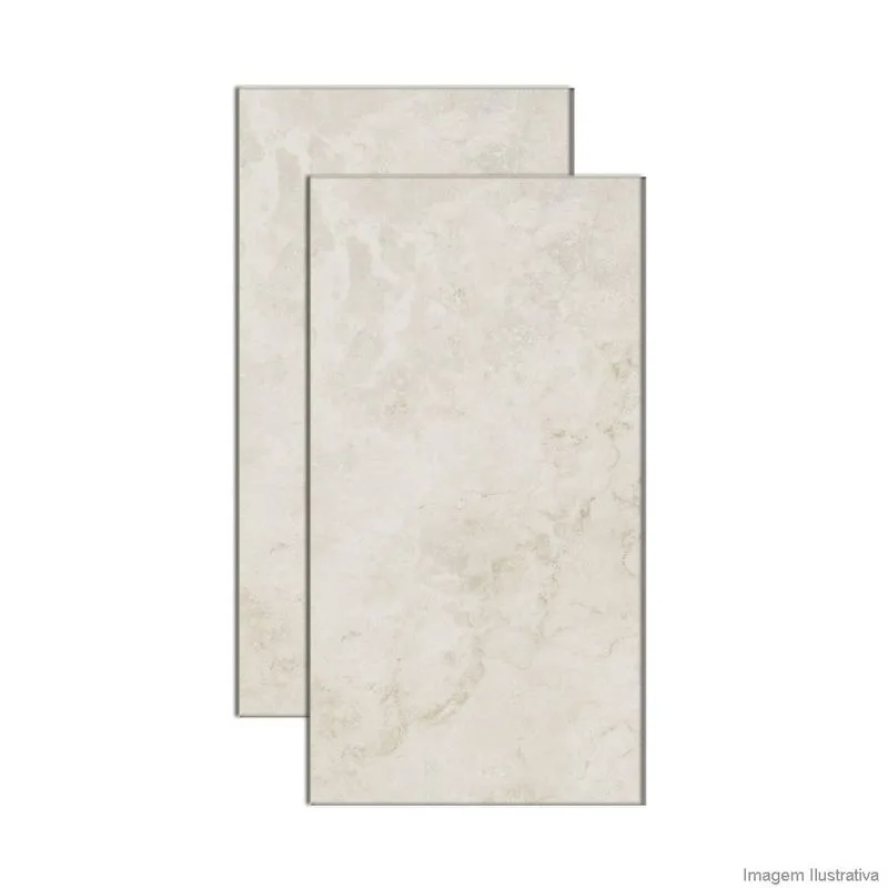 Revestimento Rapolano 33,8x64,cm branco liso Ceusa