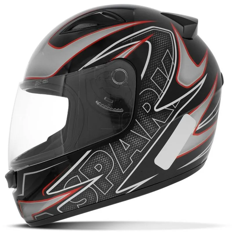 Capacete EBF Spark Titan Preto Vermelho 58