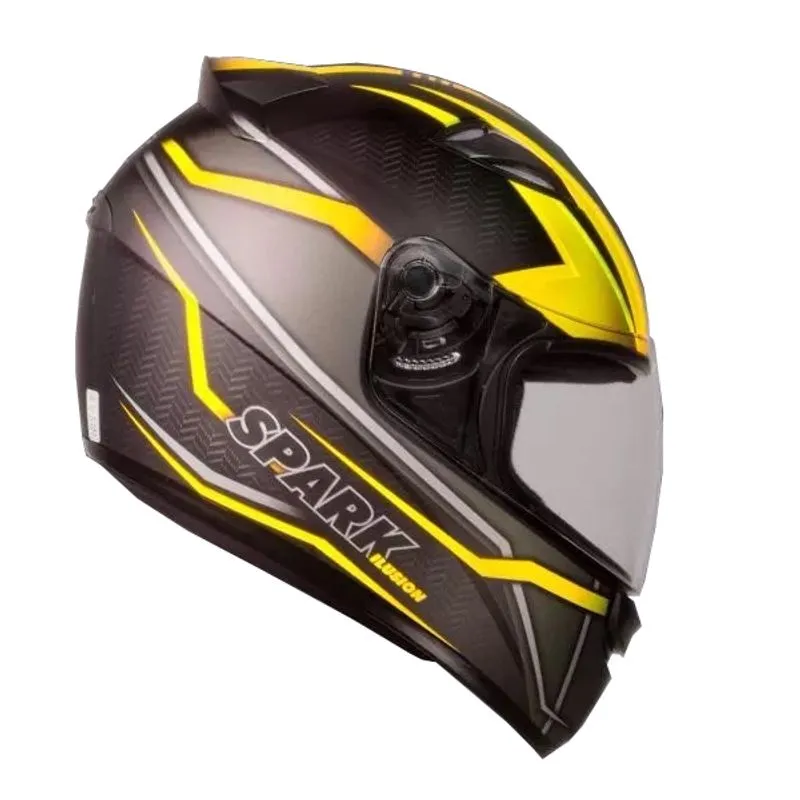 Capacete EBF Spark Ilusion Preto Amarelo Fosco 60