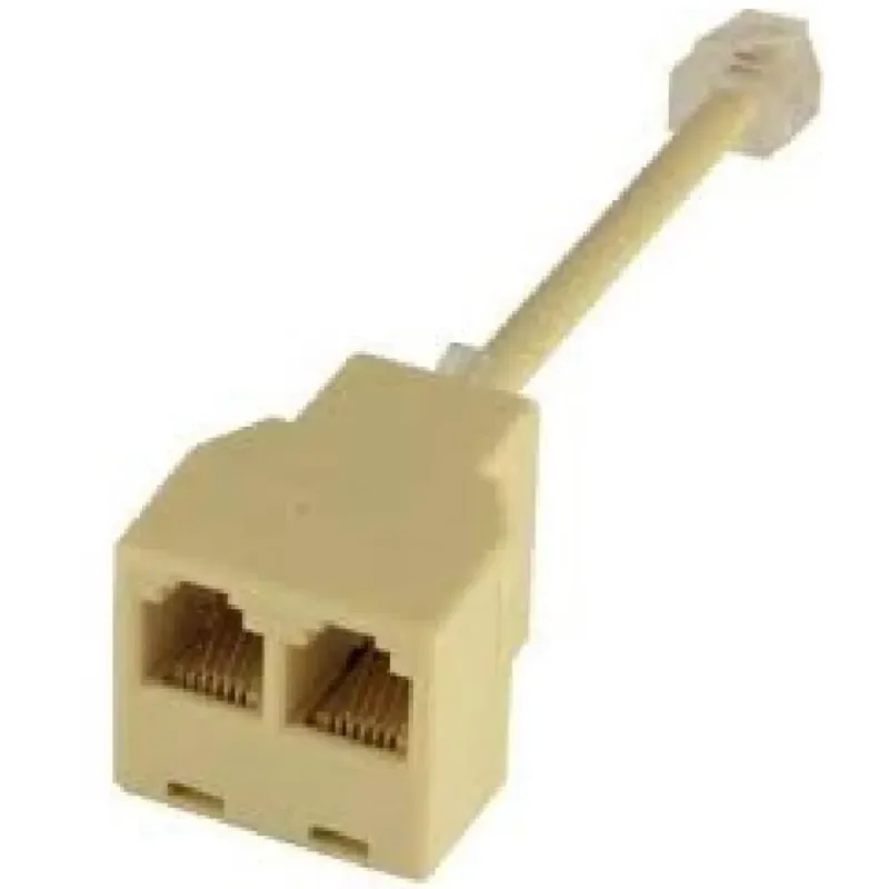 Adaptador T RJ11 3 fêmeas com rabicho - Mafua Info