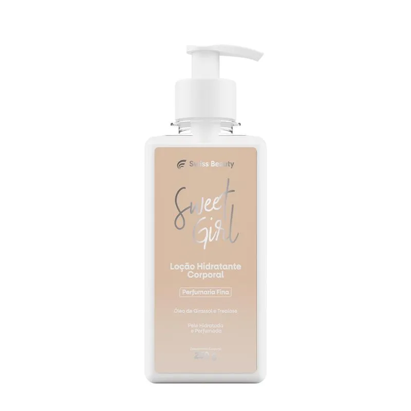 Loção Hidratante Corporal Sweet Girl Swiss Beauty com Óleo de Amêndoas 250g Belkit