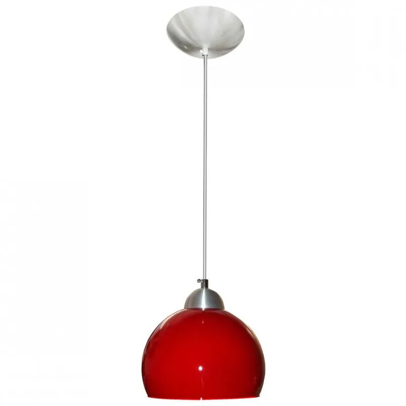 Pendente em Cristal e Alumínio 17,5cm Boll Caisma Vermelho