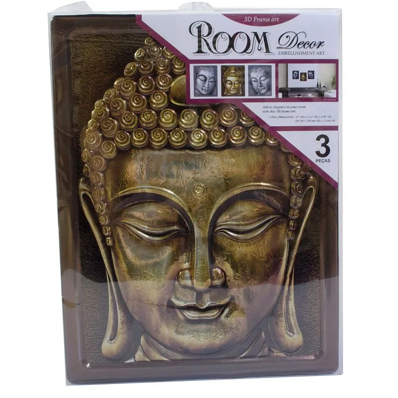 Jg Com 3 Adesivos Quadro Buda 38X29cm - Adesivo