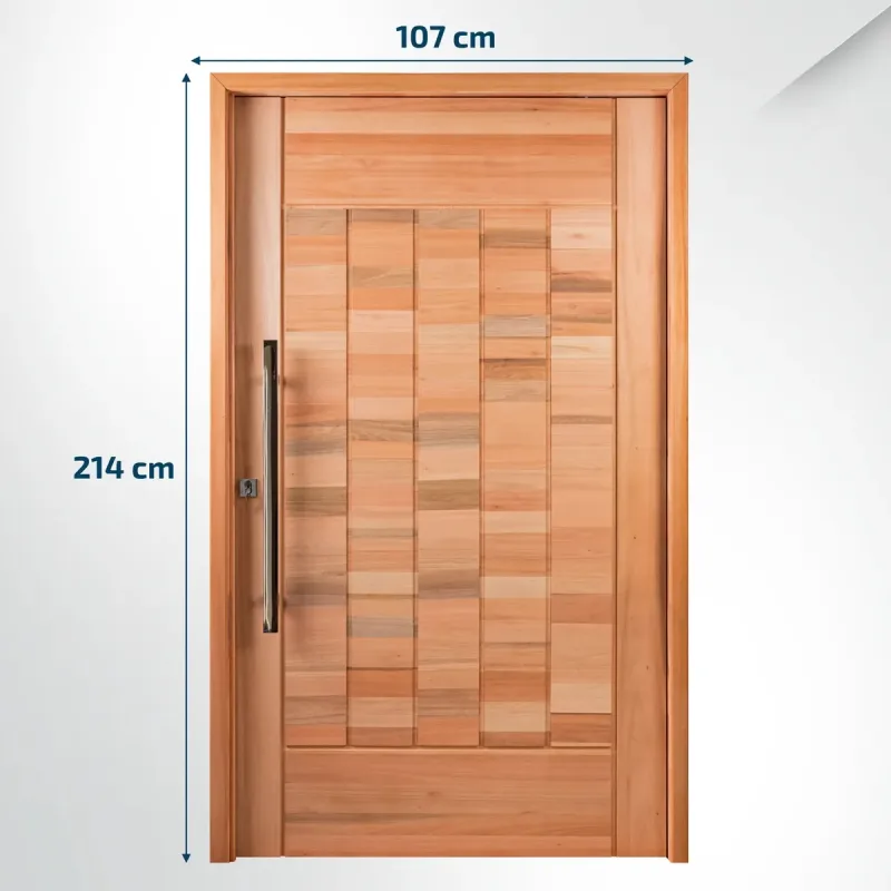 Kit Porta Pivotante Madeira Maciça Euc 214x107 Pm97 Cruzeiro Natural