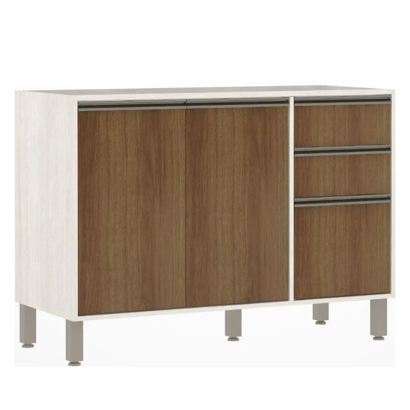 Balcão De Pia Para Cozinha 120 Cm 2 Portas Linea Luciane Pátina Ff-avelã Ff