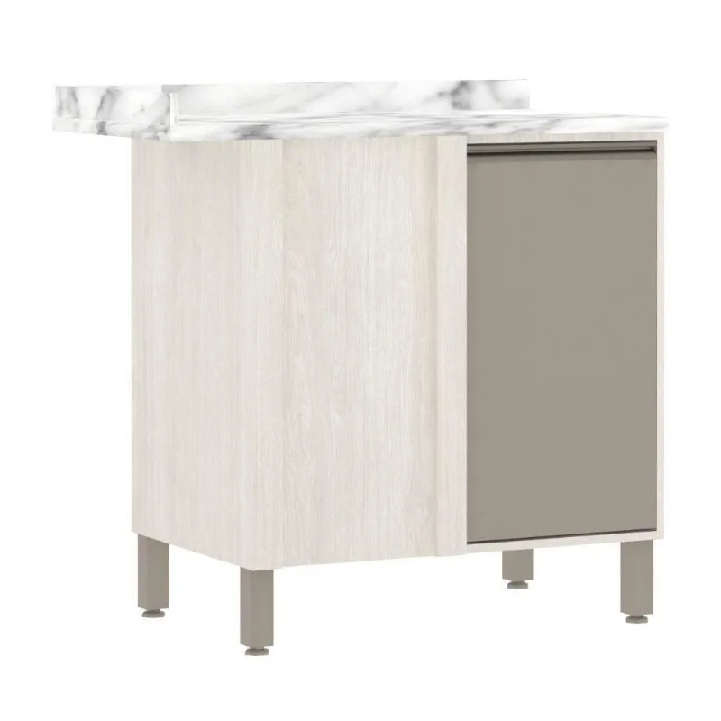 Balcão De Cozinha Com Tampo 95 Cm 1 Porta Linea Luciane Pátina Ff-mocca Laca