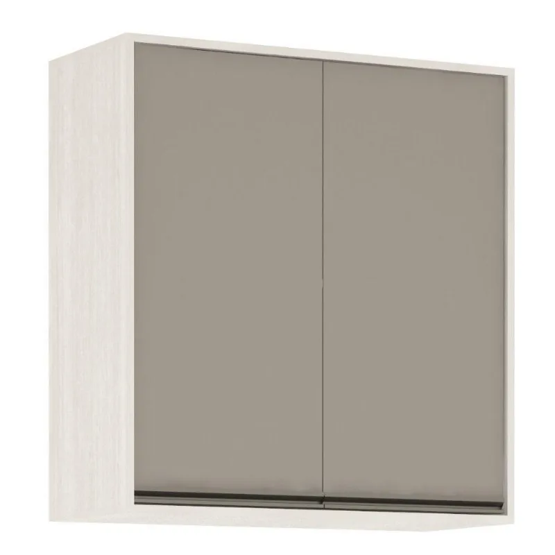 Armário Aéreo De Cozinha 80 Cm 2 Portas Linea Luciane Pátina Ff-mocca Laca