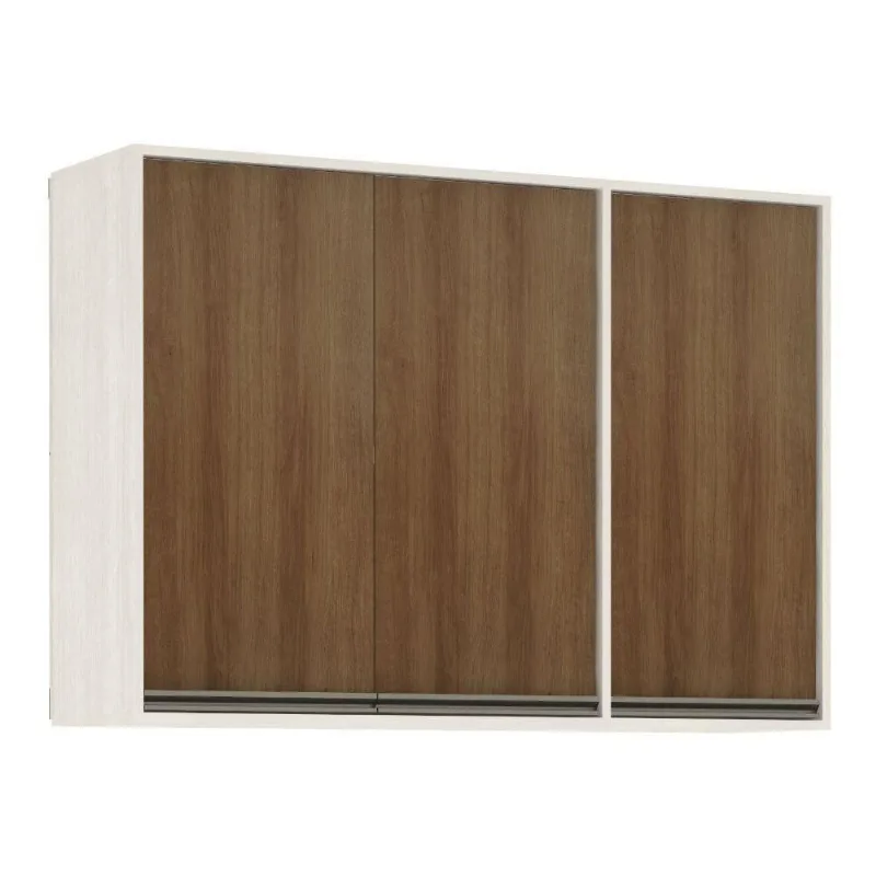 Armário Aéreo De Cozinha 120 Cm 3 Portas Linea Luciane Pátina Ff-avelã Ff