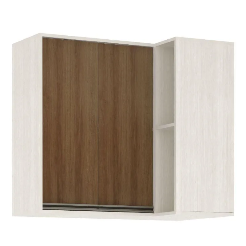 Armário Aéreo De Cozinha 95 Cm 2 Portas Linea Luciane Pátina Ff-avelã Ff