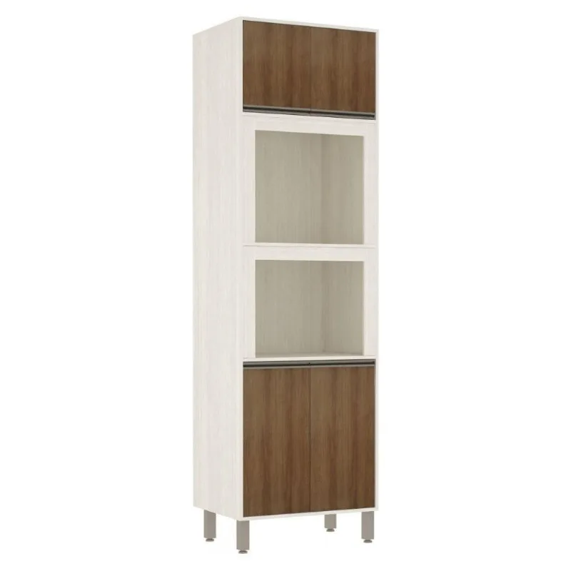 Paneleiro 70 Cm 2 Nichos 4 Portas Linea Luciane Móveis Pátina Ff-avelã Ff