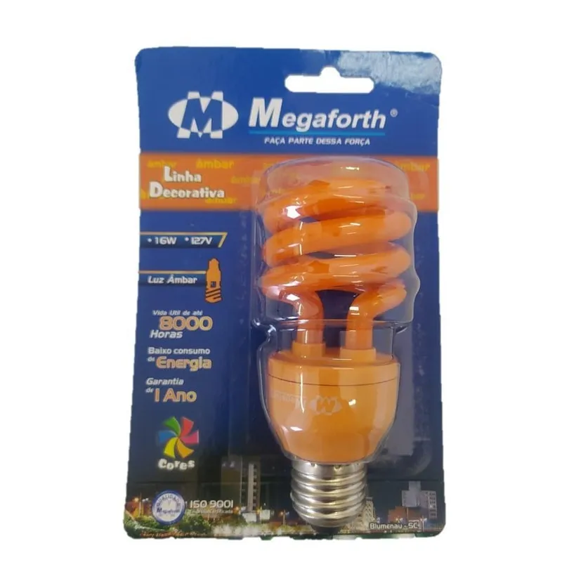 Lampada Luz Laranja / Âmbar Espiral Eletrônica 16w 127v