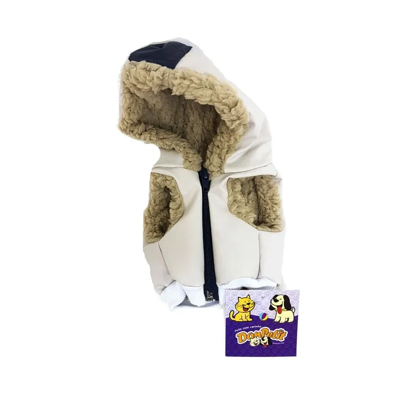 Colete Courino Pet Macho - Tamanho Pp - Cor Creme