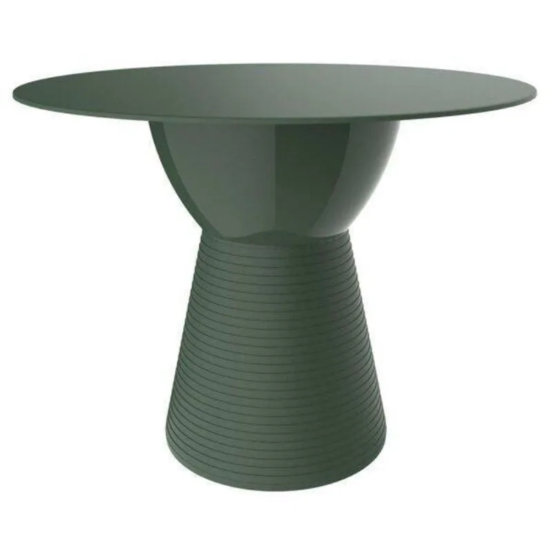 Mesa Lateral de Apoio Sili Redonda Plástico Resistente a Raio UV e Umidade Verde I'm In Home