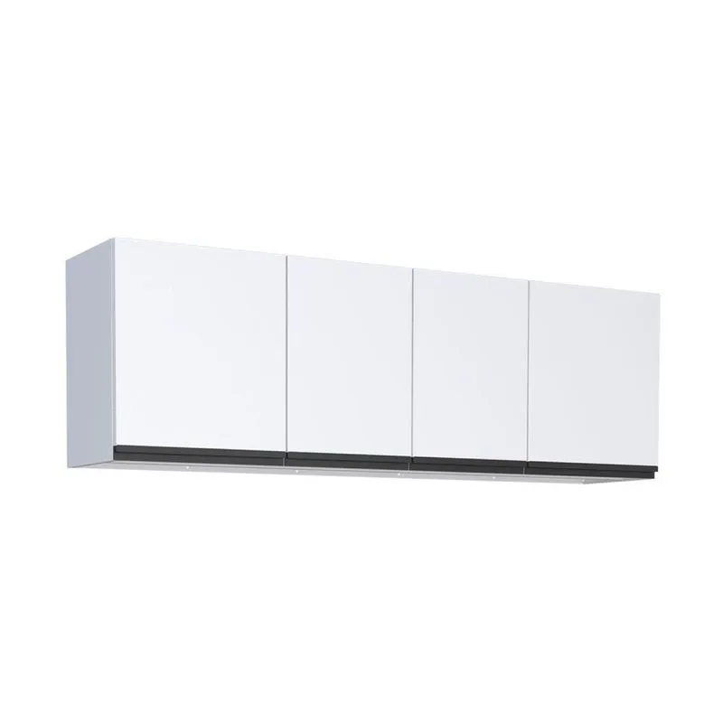 Armário Aéreo De Cozinha Em Aço 180cm 3 Portas Gaia Cozimax Branco