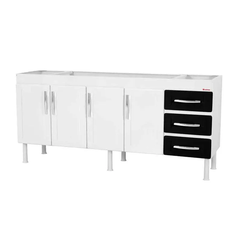Gabinete de cozinha 180cm Apolo preto Cozimax